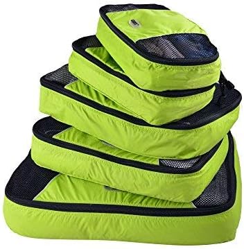 GOX Ultra Light 5 piece Packing Cubes Travel Luggage Organizer 1 Large 2 Medium 2 Small