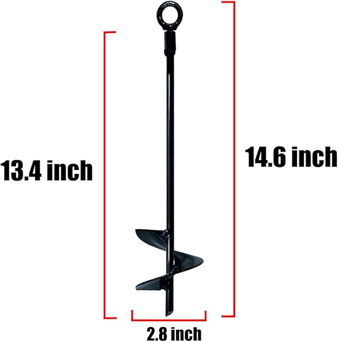 Ground Anchors Screw in 15 Inch Set of 4 Tent Stakes Heavy Duty Trampoline Anchor Kit Earth Anchor Swing Set Anchors for Metal Swing Set Trampoline Anchors High Wind Black