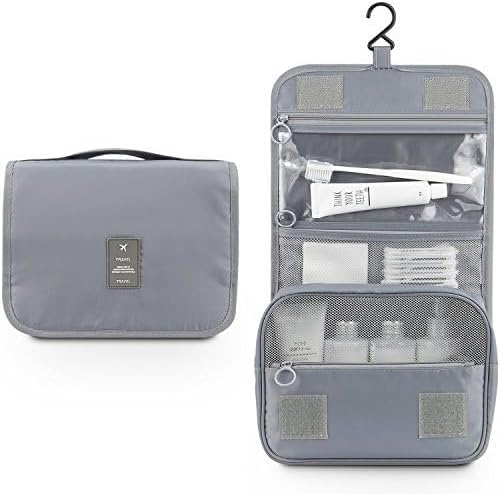 Trawila Travel Hanging Toiletry Bag Cosmetic Bag Makeup Organizers for Men & Women with Sturdy Hook (Gray 2)