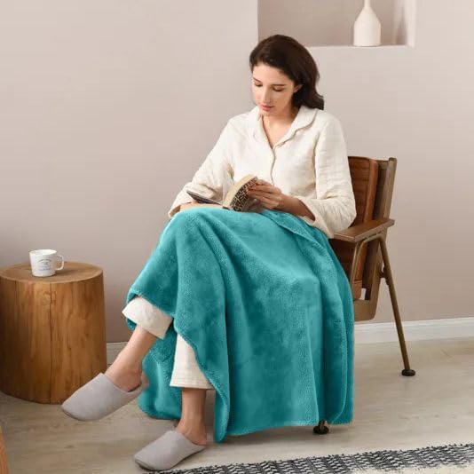 CAI TENG Fleece Throw Blanket Blankets Bulk for Couch Lightweight Warm Soft Cozy Kids Blanket Bulk 50 x 60 inch Fleece Fabric Yard Solid for Bed Sofa Travel Gifts Outdoor Blue 6 Pack