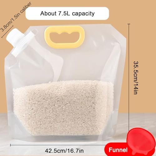 【15 Pack】 Food Stora Bags Grain Moisture-Proof Sealed Bags Stand Up Packaging Pouches Lar Reusable Sealed Bag with Handle and Cap BPA Free,16.7"x14"