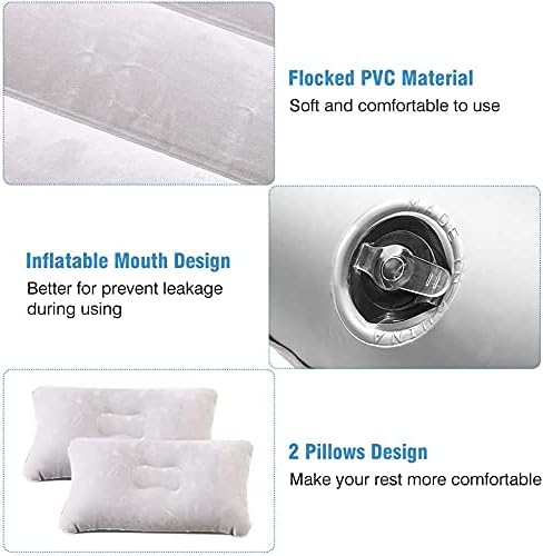 Inflatable Car Air Mattress Back Seat Bed with Air Pump,Thickened Portable Car Travel Sleeping Camping Air Mattress Blow Up Bed for Car Universal SUV