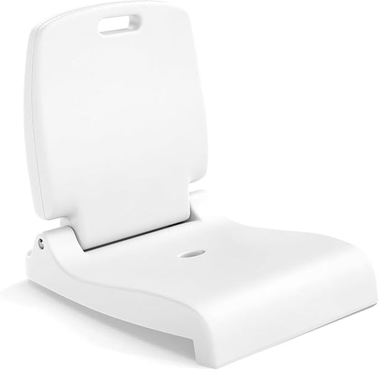 GYMAX Foldable Poolside Chairs for Edge of Pool, Portable Pool Chair with Handle, Drainage Hole, Lightweight Folding Flip Seat for Beaches, Camping, Fishing, Tailgating, Lawn (White,1)