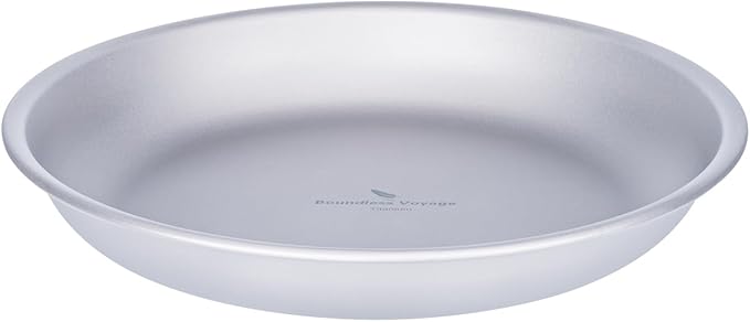 Boundless Voyage Titanium Camping Plate Dishes Saucer Lightweight Round Dinnerware Set Stackable Serving Plates Pasta Plates Travel Outdoor Home Kitchen Tableware Set Ti1118T