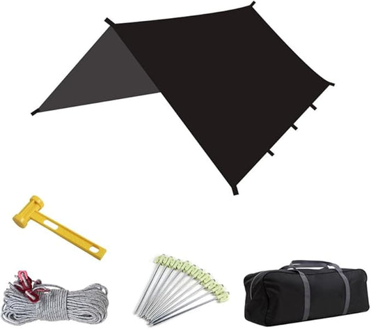 Instant Setup 19.69x14.44ft Blackout Camping Canopy UPF 50+ Sunshade Tarp Waterproof Rain Fly for Hiking, Hammock,Backyard,Tent Canopy