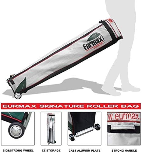 Eurmax USA 5'x5' Pop Up Canopy Tent Commercial Instant Canopies with Heavy Duty Roller Bag,Bonus 4 Sand Weights Bags (Green)