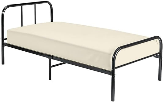 Cot Fitted Sheet 25 x 75, 100% Egyptian Cotton, 1 PC Cot Size Bottom Sheet Only, Perfect for Narrow Twin, Camp Bunk, Army Cots, Trifold Mattress, Camping Cot, Guest Bed Replacement(Ivory)