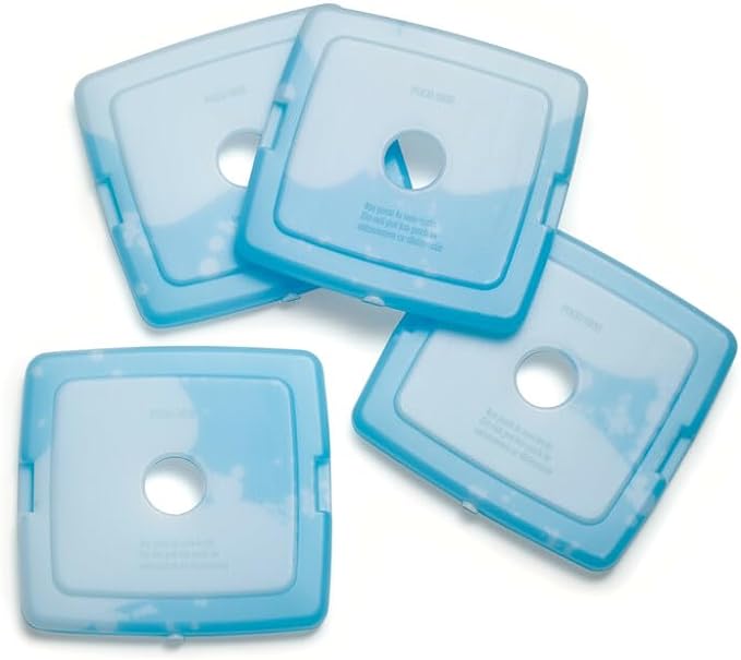 Cool Coolers by Fit + Fresh, Reusable & Long-Lasting Slim Ice Packs, Cold Packs for Lunch Boxes, Ice Packs for Lunch Bags, Blue 8 Pack