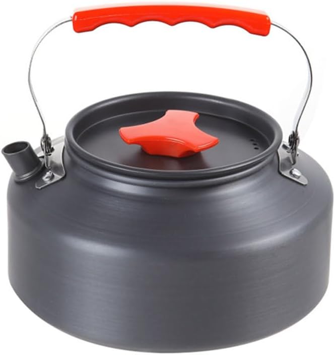 MiOYOOW Camping Kettle, 1.1L Aluminum Stovetop Tea Kettle with Anti-Scald Handle, Portable Coffee Pot for Outdoor Hiking Camping Picnic Traveling