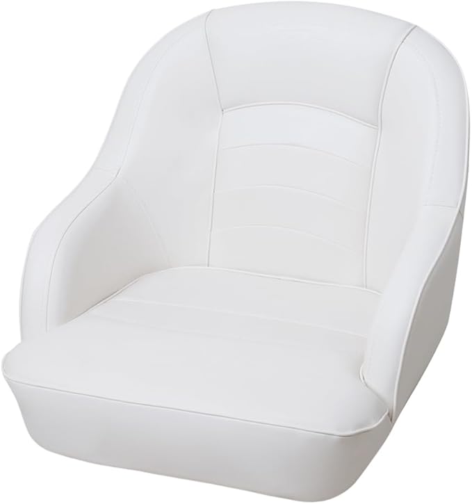 Bucket Pontoon Boat Seat (White/White)