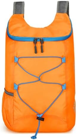 Lightweight and Thin Foldable Backpack, Climbing Bag, Hiking Daypack,15L Waterproof Travel Packable Rucksack (Orange)