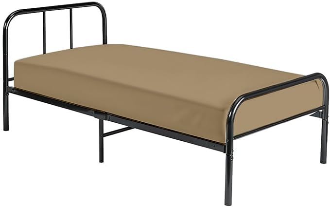 Cot Fitted Sheet 33 x 75, 100% Egyptian Cotton, 1 PC Cot Size Bottom Sheet Only, Perfect for Narrow Twin, Camp Bunk, Army Cots, Trifold Mattress, Camping Cot, Guest Bed Replacement(Taupe)