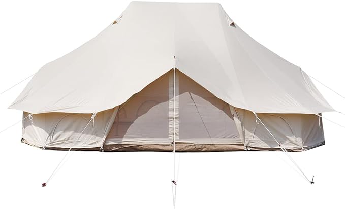 GeRRiT 8-12 People Bell Tent Canvas Yurt Tents Canvas Tent Beige for Camping Family Tent for Activities Weddings
