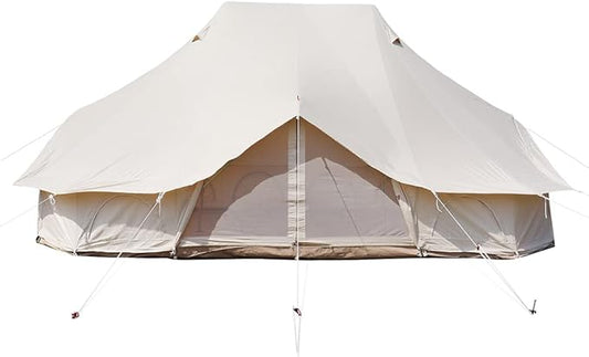 GeRRiT 8-12 People Bell Tent Canvas Yurt Tents Canvas Tent Beige for Camping Family Tent for Activities Weddings