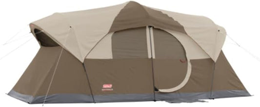Coleman WeatherMaster 10-Person Camping Tent with Rainfly & Room Divider, Spacious Weatherproof Family Tent with Carry Bag