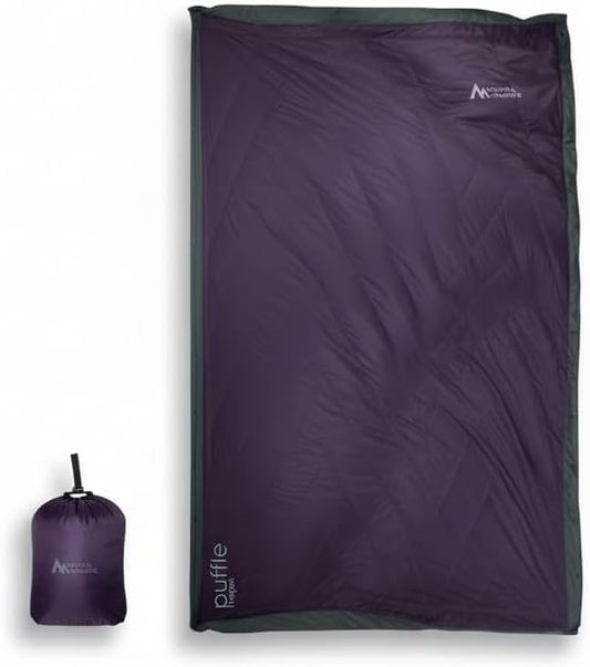 Sierra Madre Puffle 40 °F 5‑in‑1 Camping Quilt – Ultra-Soft Outdoor Blanket, Sleeping Bag, Under/Top Quilt, Poncho | Linkable, Compact, Adventure Gear