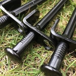 Tent Stakes,Heavy Duty Stakes,Metal Tent Stakes,12 inchs 30cm Steel Ground Stakes Heavy Duty Durable Outdoor Camping Tent Trampoline Canopy Pop Up 4pcs