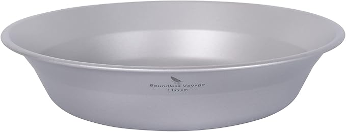 iBasingo Titanium Camping Bowl 174mm Deep Ultralight Backcountry Dining Bowl for Backpackers | 67g Fireproof Cookware | Boil Water Directly Over Flame (Ø174x130x37mm) Ti1112T