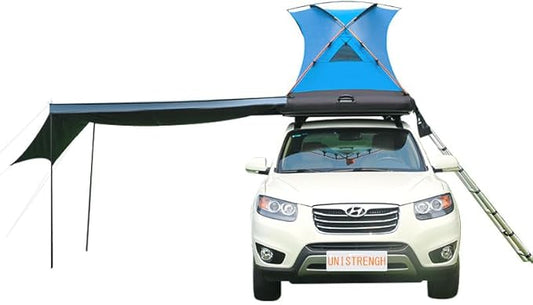 UNISTRENGH 2 Person Inflatable Car Rooftop Tent Easy Set-up Large Outdoor Glamping Camping Tent for SUV,Truck and Universal Auto Self-Driving Touring
