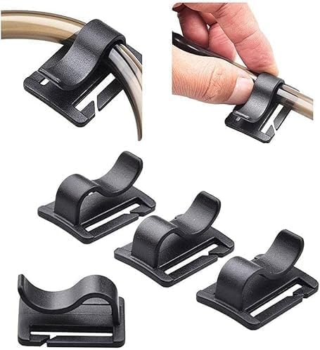 4Pcs Black Water Bladder Tube Clips for Hydration Pack, Universal Hydration Pack Water Bladder Bag Beverage Tube Clip Outdoor Backpack Water Bladder Hose Hose Clip, Sports Water Bottle Accessories