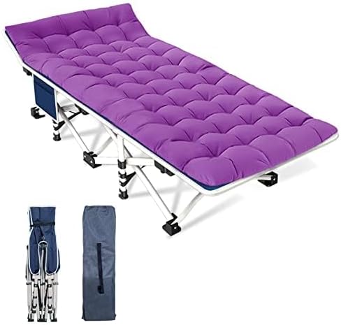 Camping Cot with Comfortable Mattress Cots for Sleeping Premium Fabric Camping Bed Easy Setup Folding Cot with Carry Bag for Guest Bed Adults Home Office Outdoor