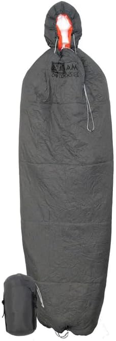 VIAM Outdoors 10° Camping Quilt | Ultralight Backpacking Quilt with Removable Hood, Zippered Footbox & Pad Straps
