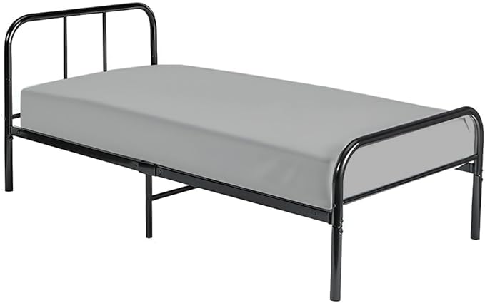 Cot Fitted Sheet 28 x 75, 100% Egyptian Cotton, 1 PC Cot Size Bottom Sheet Only, Perfect for Narrow Twin, Camp Bunk, Army Cots, Trifold Mattress, Camping Cot, Guest Bed Replacement(Light Grey)