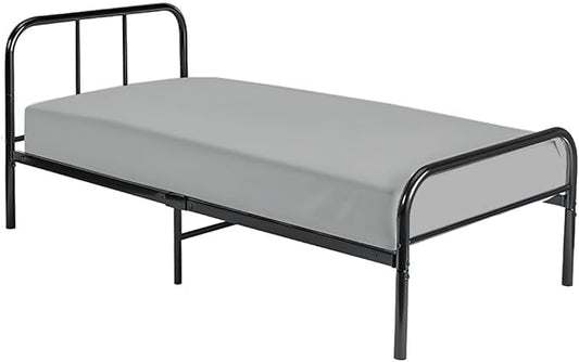 Cot Fitted Sheet 28 x 75, 100% Egyptian Cotton, 1 PC Cot Size Bottom Sheet Only, Perfect for Narrow Twin, Camp Bunk, Army Cots, Trifold Mattress, Camping Cot, Guest Bed Replacement(Light Grey)