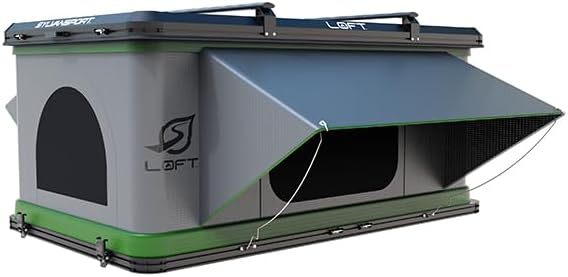 SylvanSport LOFT Rootop Tent with Mattress - Sleeps 2 - Hard Shell with Integrated Cross Bars - for Car Camping & Trucks