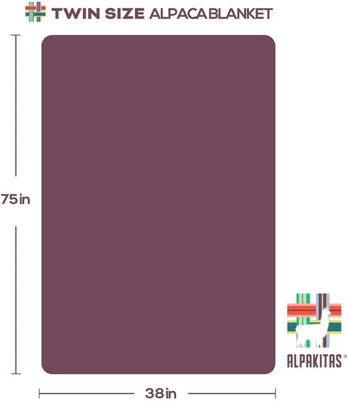 Alpaca Wool Blanket - Twin Size Bed Blanket - Alpaca Throw - Best Gift & Warm Throw, Lightweight, Couch or Camp- Outdoor - 75 x 38 Inches (Light Turquoise)