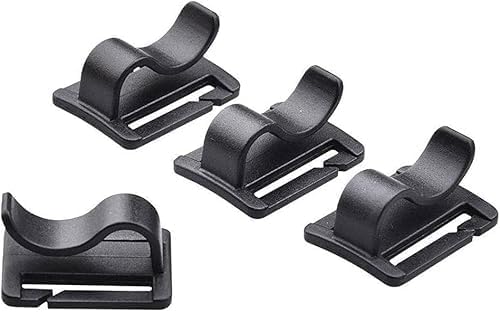 4pcs Black Water Bladder Tube Clips for Hydration Pack,Universal Hydration Pack Water Bladder Bag Beverage Tube Clip Outdoor Backpack Water Bladder Hose Hose Clip,Camping and Hiking Accessories