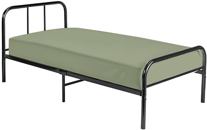 Cot Fitted Sheet 30 x 75, 100% Egyptian Cotton, 1 PC Cot Size Bottom Sheet Only, Perfect for Narrow Twin, Camp Bunk, Army Cots, Trifold Mattress, Camping Cot, Guest Bed Replacement(Sage)