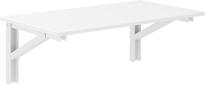 Need Fold Wall Mounted Table Folding Workbench Length 47.2" Width 20" Perfect Addition to Garage & Shed/Home Office/Laundry Room/Home Bar/Kitchen & Dining Room White AC15-12050WW-ND