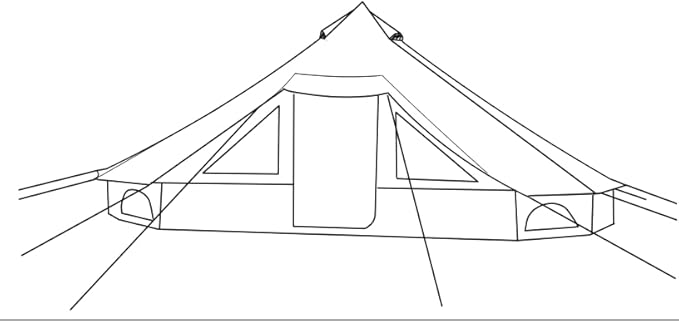 6 Persons Canvas Tent Bell Tent Glamping,4 Seasons Yurt Tent for Camping, Heavy Cotton Canvas Tent for Family Camping,Outdoor Hunting,or Party Tent. Durable, 2 in 1,2 Doors Bell Tent