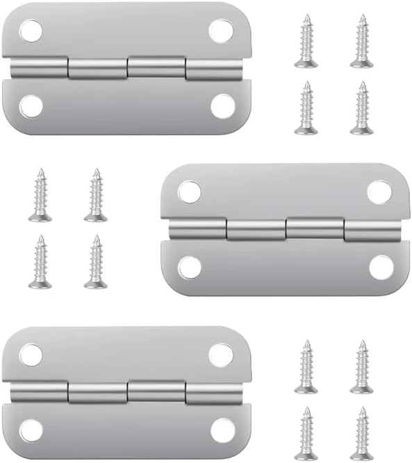 Stainless Steel Cooler Hinges Replacement Parts for Igloo Style Ice Chests - Compatible with Igloo Camping Cooler Accessories 25-165 Quart Coolers (Set of 3)