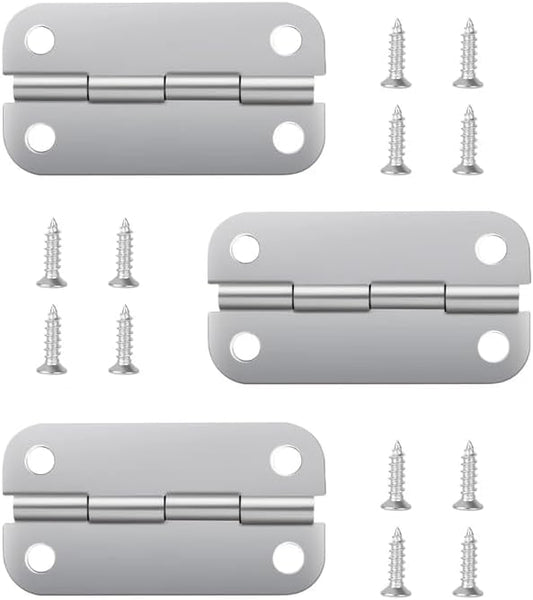 Stainless Steel Cooler Hinges Replacement Parts for Igloo Style Ice Chests - Compatible with Igloo Camping Cooler Accessories 25-165 Quart Coolers (Set of 3)