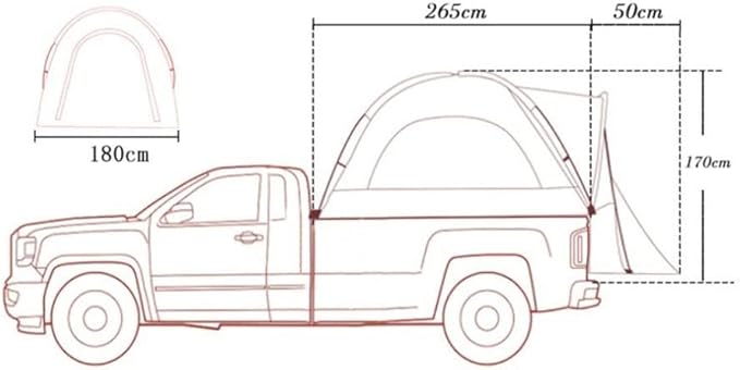 Truck Tent Waterproof Car Tent Pickup Tent Outside Bed Tent for Camping Fishing Caving Picnic Travel