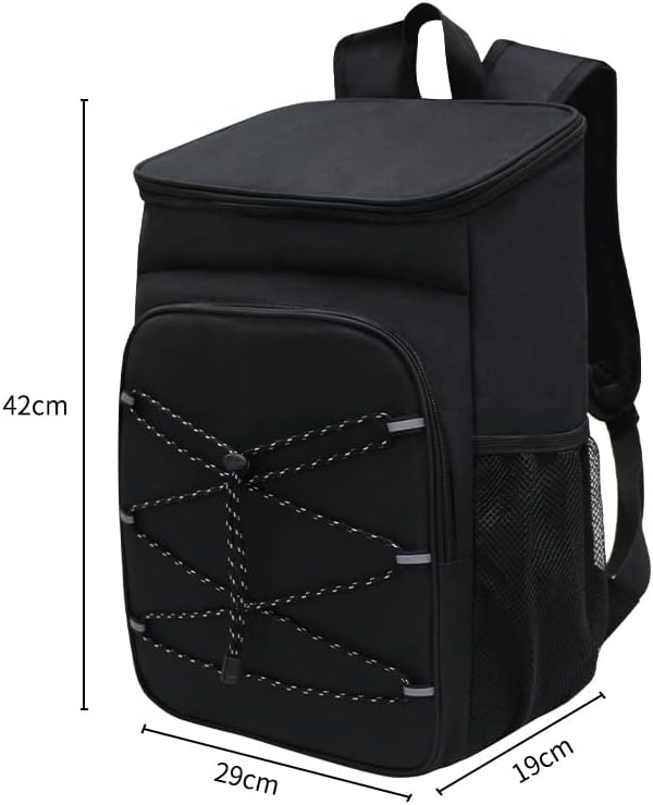 Waterproof Insulated Cooler Backpack for Men & Women, Leak Proof Insulated Cooler Backpack for Camping, Beach, Fishing, Picnic, Travel, Foldable Environmental Insulate Bag (Black)