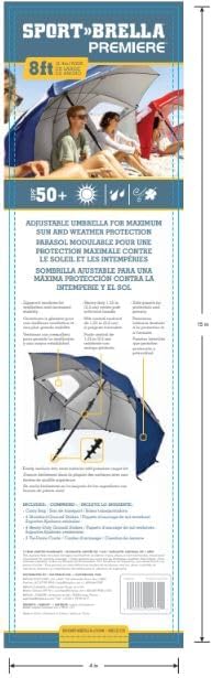 Sport-Brella Premiere XL UPF 50+ Umbrella Shelter for Sun and Rain Protection