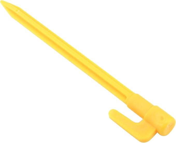 20pcs Heavy Duty Plastic Landscape Edging Stakes Plant Support Lawn Stake Durable Tent Pegs Spike Hook for Outdoor Activities Garden Camping Yellow