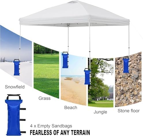 4 Pack (Upgrade) SANWAY Sand Bags for Canopy Weights(Unfilled)-Portable and Durable to Secure Tents, Canopies, and Umbrellas at Outdoor Events (Blue, 120 LBS)