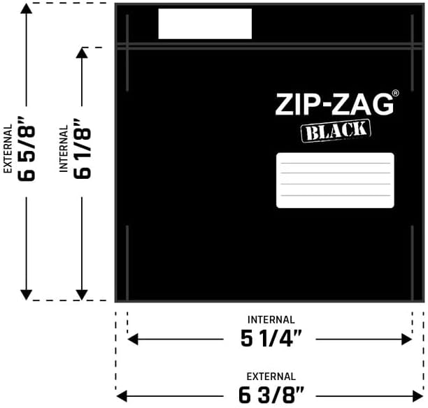 Zip Zag Bag Black (1 oz) 25x Small Black Zipper Sandwich Bags (6 5/8" x 6 3/8") | Say Goodbye to Stale Herbs And Spices With Food Safe Zipper bags | Resealable, Reusable, Washable, Airtight