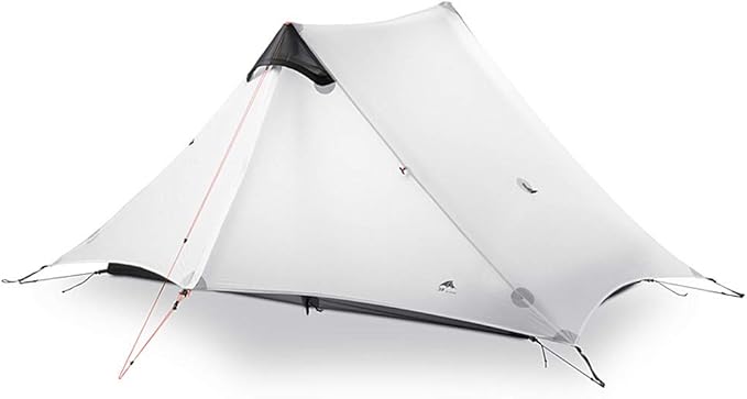 3F UL GEAR Lanshan 2 Person Tent Hiking Ultralight Camping Tent Professional 15D Silnylon Rodless Trekking Pole Tent Waterproof Backpacking Outdoor for Camping, Bivvy
