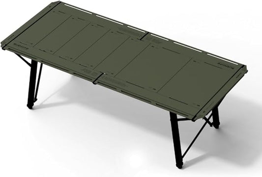 BUENOFE IGT Foldable Camping Table – Portable Outdoor Table with Steel Frame – Easy Setup and Space-Saving Design (Olive Green)