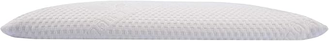 SUQ I OME Slim Sleeper -Thin Latex Pillow for Sleeping,Dunlop Low Profile Ultra Thin for Stomach, Back, or Side Sleepers, Firm, 23x15.7x2.7 inch,Cube White