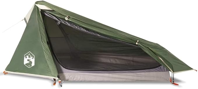 1-Person Tunnel Camping Tent, Waterproof Lightweight Backpacking Tent with Detachable Rainfly, Portable Hike Shelter for Outdoor Traveling, Easy Setup Green
