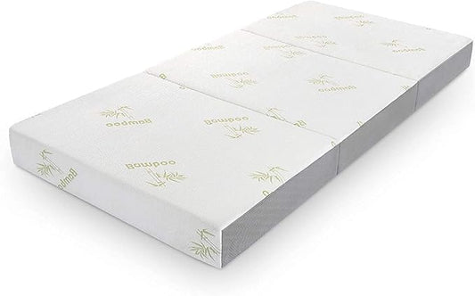 Inofia 6 Inch Folding Mattress, Trifold Memory Foam RV Mattress with Ultra Soft Removable Cover, Foldable & Portable for Camper/Truck/Trailer/Guest Bed, Short King Size (75" x 72" x 6")