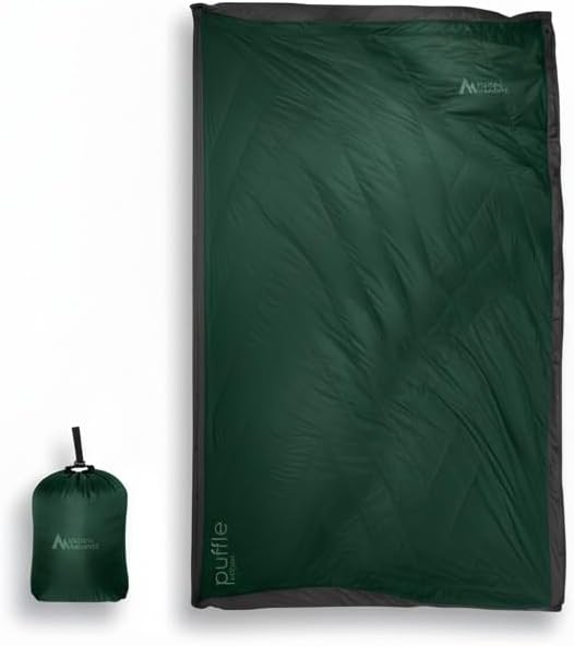 Sierra Madre Puffle 40 °F 5‑in‑1 Camping Quilt – Ultra-Soft Outdoor Blanket, Sleeping Bag, Under/Top Quilt, Poncho | Linkable, Compact, Adventure Gear
