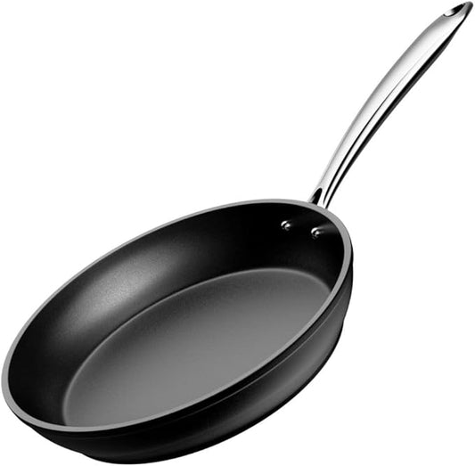 Frying Pan 11 Inch, Nonstick Frying Pan for Induction, 5-Ply Non Toxic Skillet with Stainless Steel Handle, Hard Anodised Aluminum Cookware, Oven Proof, Suitable for All Hobs