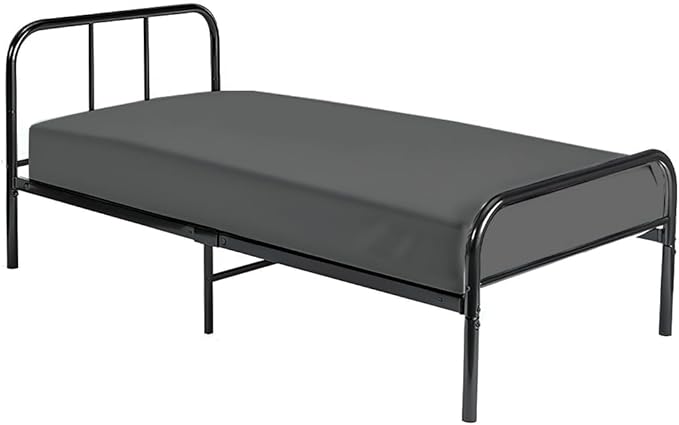 Cot Fitted Sheet 28 x 75, 100% Egyptian Cotton, 1 PC Cot Size Bottom Sheet Only, Perfect for Narrow Twin, Camp Bunk, Army Cots, Trifold Mattress, Camping Cot, Guest Bed Replacement(Dark Grey)